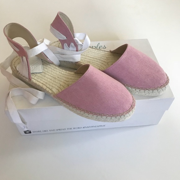 Pineapples and love pink lace up espadrille - Picture 3 of 7